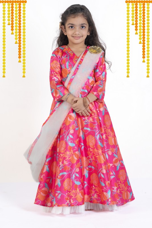 Gown with Detachable drape dupatta